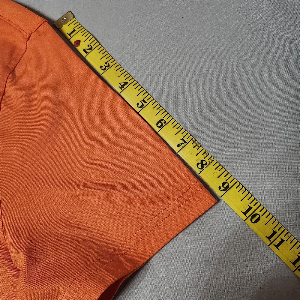 Michael Kors Bold And Vibrant Orange Embossed Short Sleeve T-Shirt In Unisex Med - Picture 10 of 12